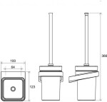 RAVAK - 10° WC štětka nástěnná s držákem, černá/sklo X07P566