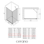 CERANO - Sprchový kout Antelo L/P - 6 mm - černá matná, transparentní sklo - 100x80x190 - otočný CER-433989