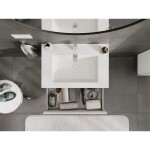 MEXEN/S - Rivel koupelnová skříňka 70 cm s umyvadlem Otis, 2 zásuvky, reliéf , bílá mat 91A20-07047-2-BFF01-W18M01