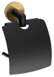 SAPHO - LARISSA držák toaletního papíru s krytem, černá/zlato mat WS007BG