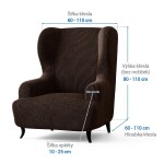 Bielastické potahy COSTINA tabáková křeslo ušák (š. 60 - 110 cm)