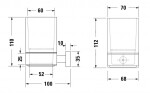 DURAVIT - Karree Sklenka na kartáčky a pastu s držákem, chrom/mléčné sklo 0099511000