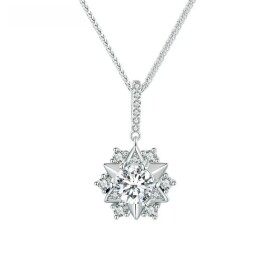 Stříbrný dvojitý náhrdelník Cristy 1 ct MOISSANITE + CERTIFIKÁT, Stříbrná 40 cm + 5 cm (prodloužení) certifikát GRA, hadřík na čištění stříbra, dárková krabička