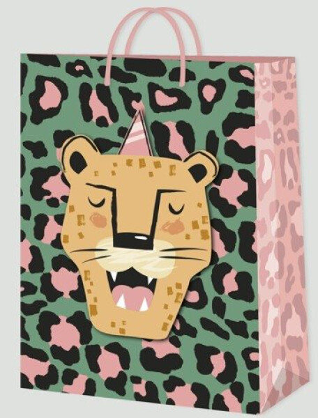 Dárková taška malá - Zelená leopardí s leopardem (17,8 × 9,8 × 22,9 cm) - Albi