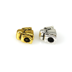 Kovový korálek - starozlatý - anděl - 10 x 13 x 6 mm - 1 ks