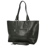 Módní dámská koženková kabelka na rameno Kleantis, tmavě zelená