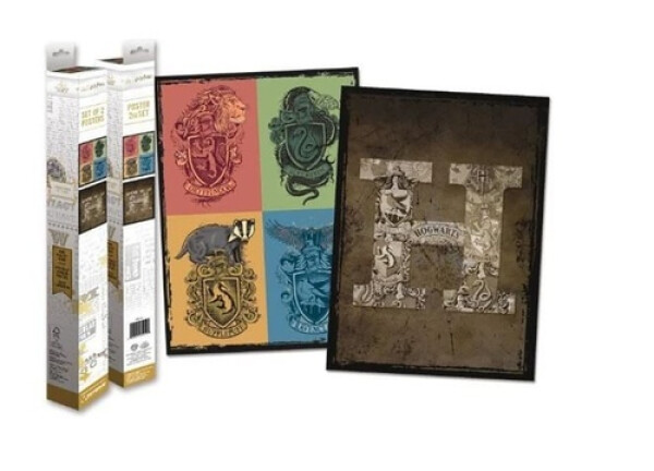 Harry Potter set plakátů Bradavice & Koleje 2ks