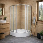 OLSEN SPA - Čtvrtkruhový sprchový kout s vaničkou BILBAO - Barva rámu - Chrom/Leštěný hliník (ALU), Rozměr A - 90, Rozměr B - 90, Směr zavírání - Univerzální Levé / Pravé, Výplň - Čiré bezpečnostní sklo - 5 mm OLBBIL90CC