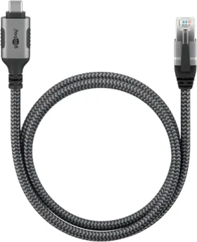 Goobay 70696 / Adaptérový kabel / USB-C 3.2 Gen2 na RJ45 / Cat.6 / 1 Gbit/s / 1 m (70696)