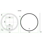 Mereo Zrcadlo kulaté pr. 70 cm, LED osvětlení a odmlžování, okraj pískovaný CN166