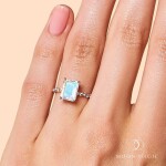 Royal Fashion prsten 14k zlato Vermeil GU-DR23091R-ROSEGOLD-MOONSTONE-TOPAZ Velikost: 7 (EU: 54-56)