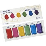 Kuretake Gansai Tambi Gem Colors metalické akvarelové barvy sada 6 ks