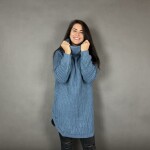 HOSH Pletený jednobarevný rolák CLAIRE Barva: Světle modrá