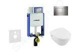 GEBERIT - Kombifix Modul pro závěsné WC s tlačítkem Sigma30, lesklý chrom/chrom mat + Villeroy Boch - WC a sedátko, DirectFlush, SoftClose, CeramicPlus 110.302.00.5 NB6