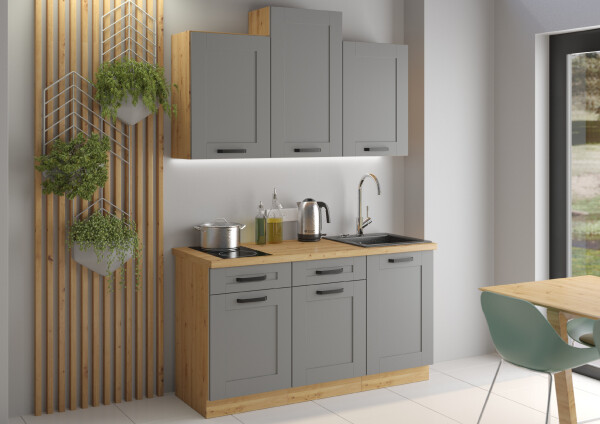 Kuchyňská linka 150 cm Luna 1 Barva korpusu: Dub artisan, Barva dvířek: Dust Grey