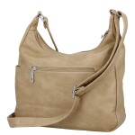 Stylová dámská koženková crossbody kabelka Timea, tmavě béžová