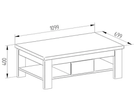 Konferenční stolek Grande, dub artisan/dub ribbeck