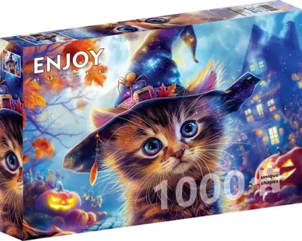 ENJOY Puzzle Malá čarodějnická kočka
