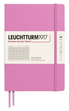 Zápisník Leuchtturm1917 A5 tvrdé desky Bubblegum čtverečkovaný