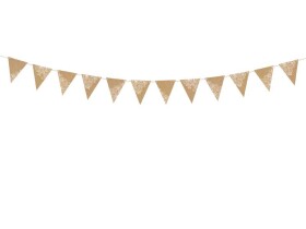 PartyDeco girlanda s praporky přírodní kraft