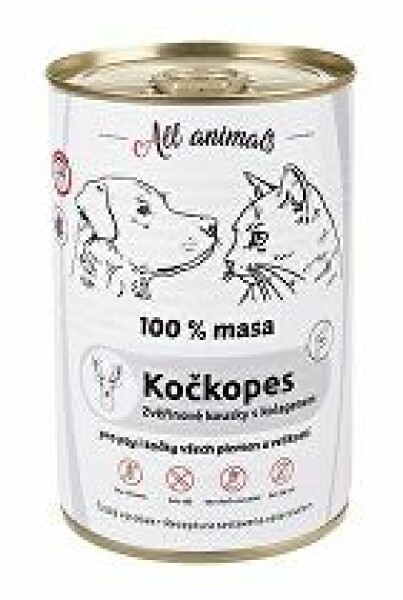 All Animals kočkopes Zvěřinové kousky s kolagenem 400g