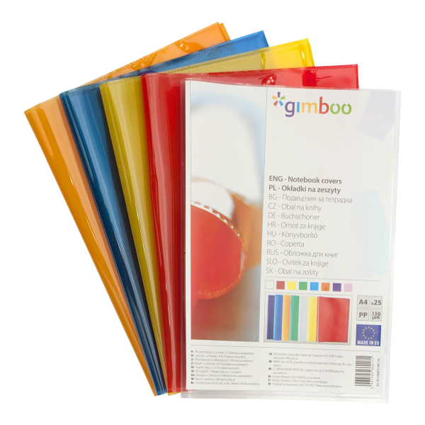Gimboo obal na sešity A4, 210 x 297 mm, PP, 150 µm, transparentní - 25ks