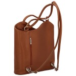 Luxusní dámský kožený kabelko-batůžek Livira, hnědý