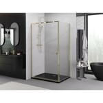 MEXEN/S - Exo sprchový kout dveře křídlové 75 x 95, transparent, zlato 8181-075-095-50-00