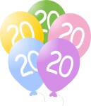 Balonky narozeniny 5ks s číslem 20 balonky.cz Balonky narozeniny 5ks s číslem 20 balonky.cz