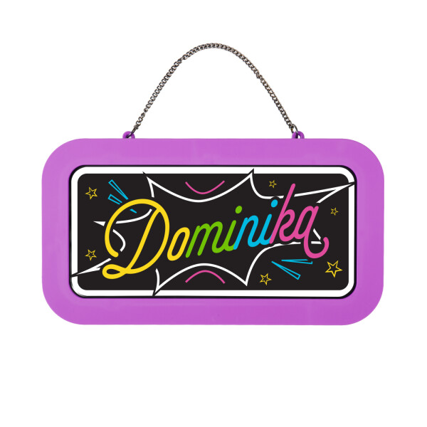 Neonová cedulka se jménem - Dominika - Albi