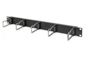 DIGITUS 19" panel pro správu kabelů černý / Rack příslušenství / 1U / 5x kabelový držák (DN-97667)