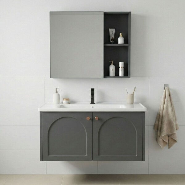 REA - Sada koupelnového nábytku s umyvadlem Denver 80cm Grey REA-M0011