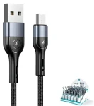 USAMS SJ450 U55 černá / Datový kabel / Braided / MicroUSB / 1m / 2A (SJ450ZJ01)