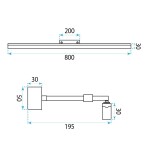 Koupelnové nástěnné LED svítidlo APP1880-1W 80cm BLACK OSW-66035