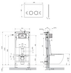 OMNIRES - Set: STRONGFRAME podomítkový rám ECO + STEEL-R45 nerez tlačítko, černá mat STFWCECO1R45-RBLM