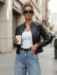Dámská kožená bunda TIFANNY black FashionStreet TY4548 XL