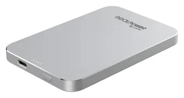 RealPower PB-5000 MAG stříbrná / Powerbanka MagSafe / 5000 mAh / Bezdrátové nabíjení 15 W / USB-C (414905)