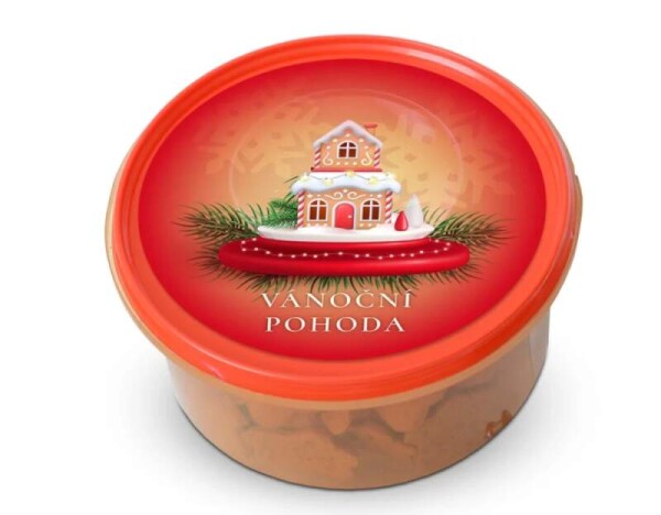 Křehké sušenky s kořením v dárkové dóze Vánoční pohoda 350 g