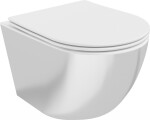 MEXEN - Lena Závěsná WC mísa včetně sedátka s slow-slim, duroplast, bílá/stříbrná 30224004