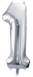 Balónek fóliový narozeniny číslo 1 stříbrný 72 cm Balónek fóliový narozeniny číslo 1 stříbrný 72 cm
