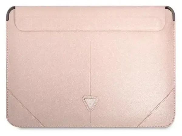 Guess Saffiano Triangle Logo růžová / Sleeve / 16"