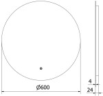 MEXEN - Erg zrcadlo s osvětlením 60 cm, LED 6000K, 9823-060-060-611-00