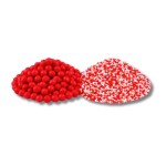 Cukrové perly SweetArt červené 7 mm a máček červený a bílý (120 g)