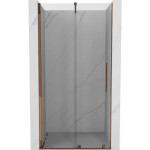 MEXEN/S - Velar posuvné sprchové dveře 75, transparent, růžové zlato 871-075-000-01-60