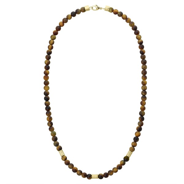Pánský korálkový náhrdelník Alessio - tygří oko, Hnědá 50 cm