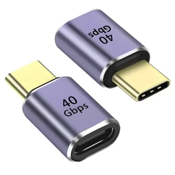 PremiumCord Adaptér USB-C samice - USB-C samec, Aluminium / Redukce / 40Gbps / USB4.0 / 100W (kur31-42)