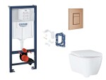 GROHE - Rapid SL Set předstěnové instalace, klozetu, sedátka SoftClose, tlačítka Skate Cosmopolitan a sady pro vhazování tablet, kartáčovaný Warm Sunset SANI11BB4164