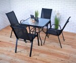 ROJA Zahradní stůl ZWMT 80x80 cm kovový se skleněnou deskou