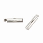 Železné zakončovací trubičky - 13 x 5,5 mm - platinové - 1 ks