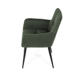 Židle jídelní, zelená látka, černý kov